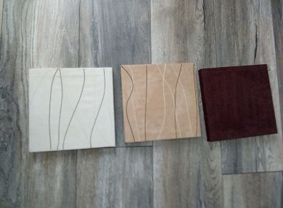 3 Suede Leather Covered Frames.