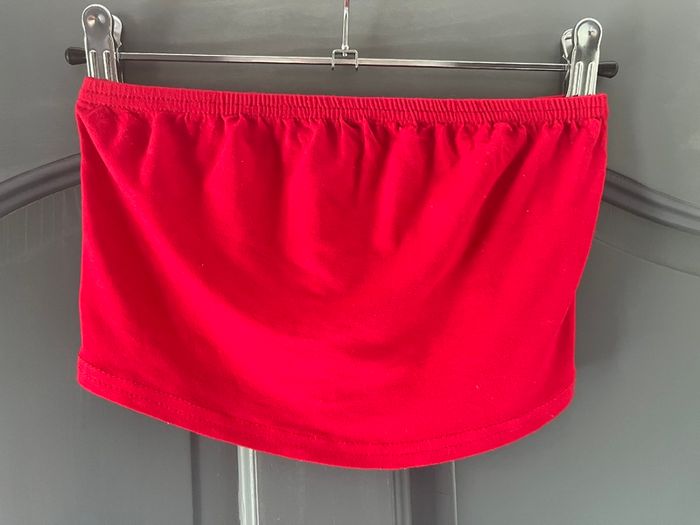 BOOHOO red boob tube size 10