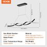 Modern Chandelier Light Fixtures, 24W, Dimmable LED Pendant Light with Remote Control Silicone Lampshade, Adjustable 3000K-6000K Color Temperature Brightness Ceiling Lamp for Kitchen Dining Room Image 2