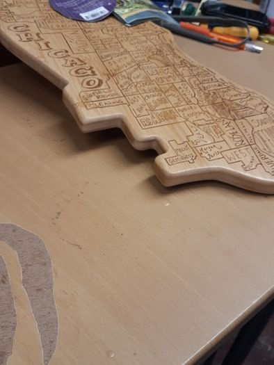 Chicago wooden map.