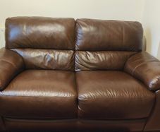 Leather two-seater sofa