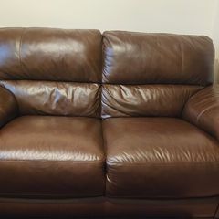 Leather two-seater sofa