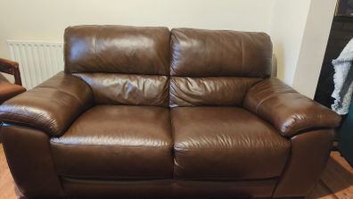 Leather two-seater sofa