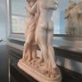 Three Graces Mantelpiece Antique Display On Black Marble Stand. Image 9