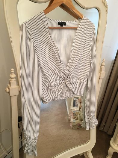 Topshop Smart Pin Stripe Blouse size 10