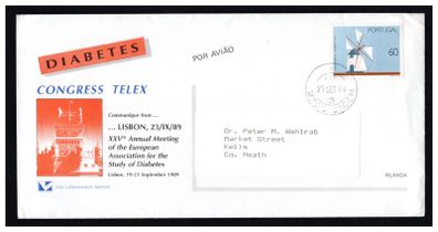 1989 Portugal Cover for the 25th Annual Meating of the European Association for the Study of Diabetes in Lisbon  19-23 September