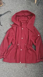 Burgundy windbreaker jacket