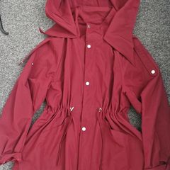 Burgundy windbreaker jacket