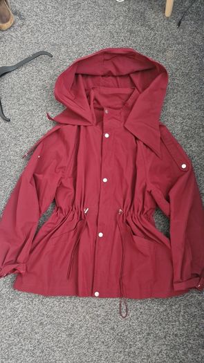Burgundy windbreaker jacket