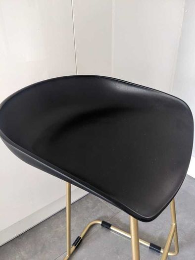 Set of 3 black and gold bar stools