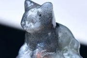 small skull with cat labradorite stone