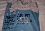 2 M&S white cotton shirts new in package