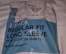 2 M&S white cotton shirts new in package
