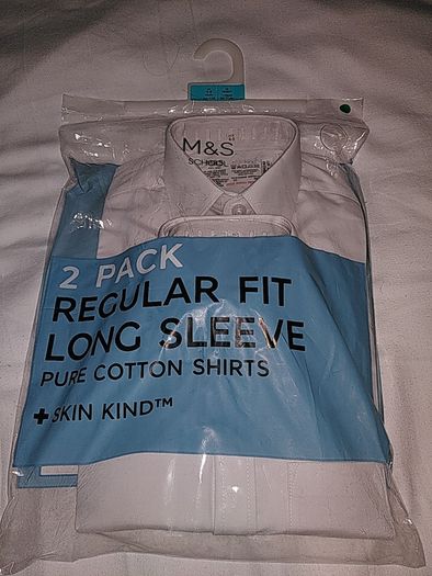 2 M&S white cotton shirts new in package