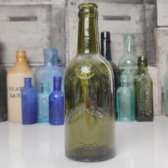 397 - Antique Rare Coleman and Sons Cobh Saorstat Eireann Dark Green Glass Collectible Decorative Irish Free State Bottle