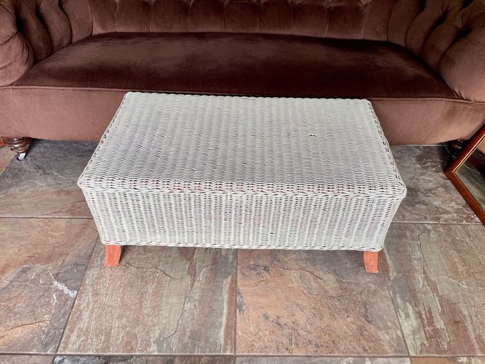 Sturdy Versatile Rattan and Bamboo Low Bench