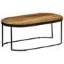 Coffee Table Oval Solid Rough Mango Wood and Steel 100 cm Image 5