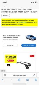 Roof bars for Ford Mondeo 2008