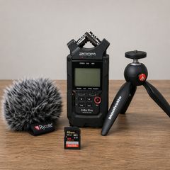 Zoom H4n Pro (Black) + Rycote Windscreen + Manfrotto Pixi Mini Tripod, Mint