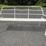 A matching pair of vintage tubalar steel garden benchs c1950 Image 2