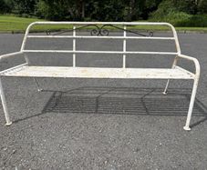 Retro vintage rockabilly tubalar steel garden bench c1950