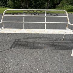 Retro vintage rockabilly tubalar steel garden bench c1950