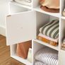 _bookcase, office cabinet, bookshelf, standing shelf with 3 doors, with 9 cubes, for office, study, living room, children's room, modern, white Image 5