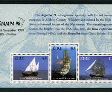 1998 Ireland Stampa Member Souvenir on International Tall Ship Race Commemorative Stamps Booklet Pane Overprinted for Stampa Mint Never Hinged (MNH)