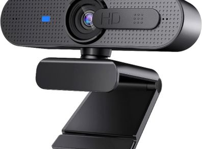 1080P HD Autofocus Webcam, Dual-Mic and Privacy Cover for Mac/Computer/Laptop/Xbox One, Live Streaming/Skype/Video Chat/On-line Class/Conference, Black (FREE POSTAGE)