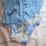 Made In Italy Blue Tropical Leaf Co Ord Lounge Set Relaxed Holiday Fit Image 3
