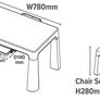 Kids White and Grey Height Adjustable Table and 2 Chairs, 49-54cm H x 50cm W x 78cm D Image 3
