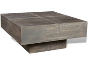 Coffee Table Dark Brown Square Solid Mango Wood
