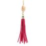 Boho Style. Leather Long Tassel Necklace with Natural Stone Image 4