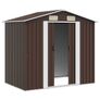 Garden Storage Shed Brown 204x132x186 cm Steel Image 4