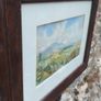 Original Watercolor Countryside Landscape Painting in Dark Wood Frame (Matted) Image 3