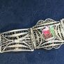 Vintage Egypt Bracelet  Filigree Egyptian Revival Panel Bracelet 7,2" Image 9