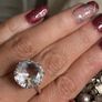 Antique Art Deco Silver Rock Crystal Ring Image 4
