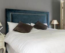 Luxury Teal Velvet King Size Headboard. Stud Detail. Excellent Condition