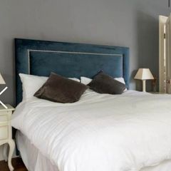 Luxury Teal Velvet King Size Headboard. Stud Detail. Excellent Condition