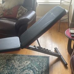 Weights bench and assorted weights