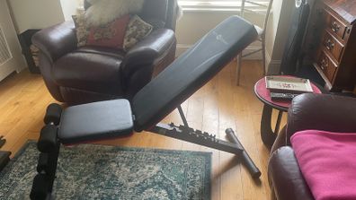 Weights bench and assorted weights