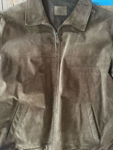 mens bomber jacket zip up suede feel