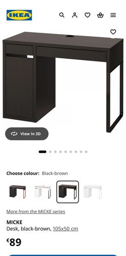 Ikea Micke Black Desk