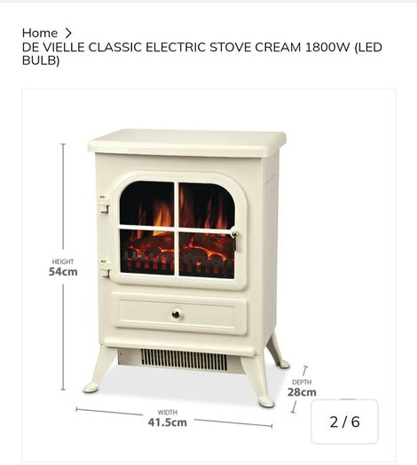 De Vielle Cream Electric Stove