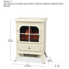 De Vielle Cream Electric Stove