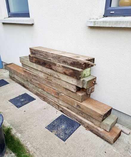 Garden sleepers, used. For firewood or reuse.