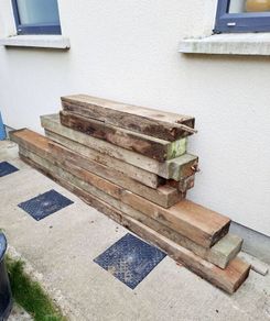 Garden sleepers, used. For firewood or reuse.