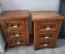 Solid wood bedside tables