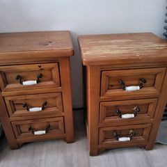Solid wood bedside tables