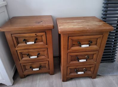 Solid wood bedside tables